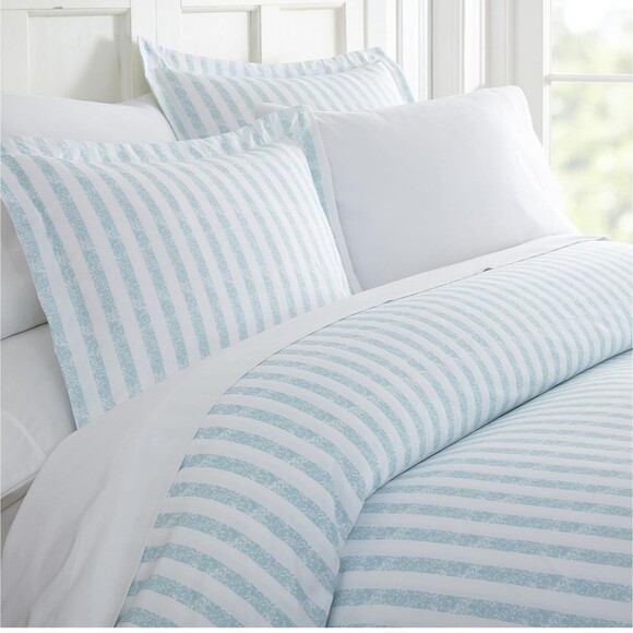 Hypoallergenic Duvet Cover Set Twin/Twin XL Aqua Blue - Picture 7 of 8